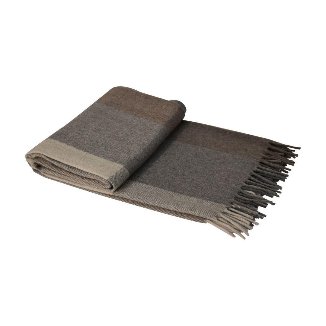 Selin Grey Woolen Throw,130x170 cm