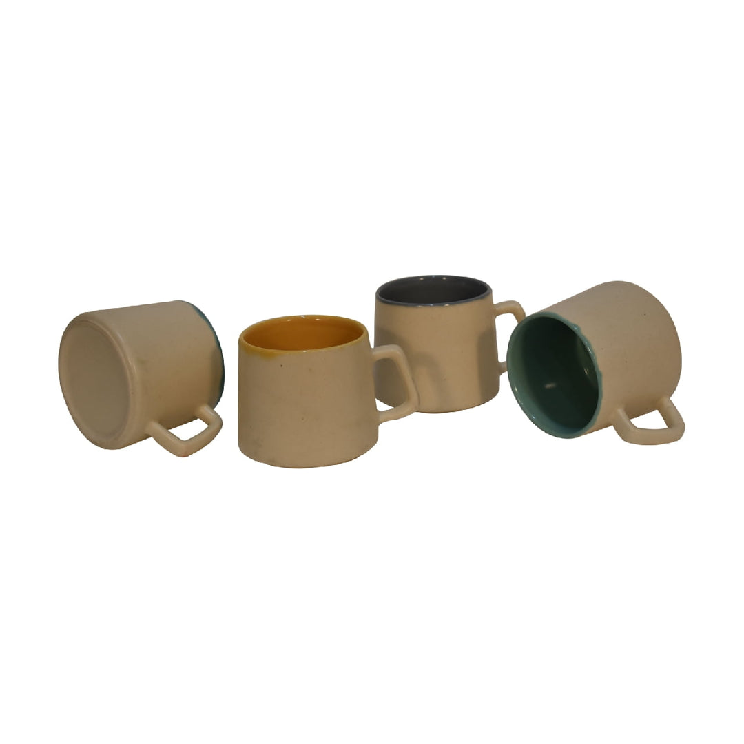 Cream & Multi Mug Set of 4