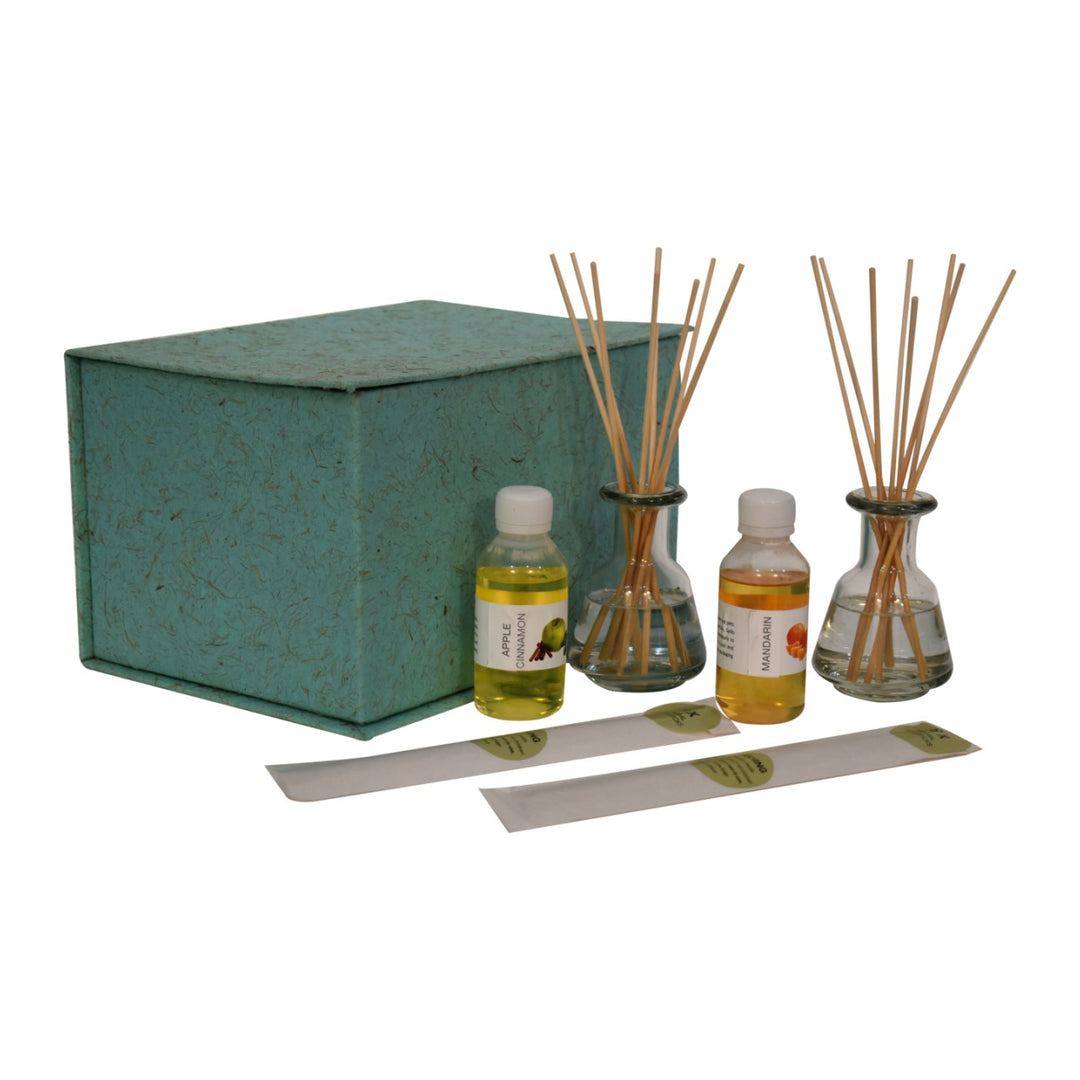 Adira-Glass-Bottle-Diffuser-Set-(Mandarin-&-Apple-Cinnamon)