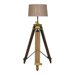 Load image into Gallery viewer, Brass-Plated-and-Wooden-Floor-Lamp
