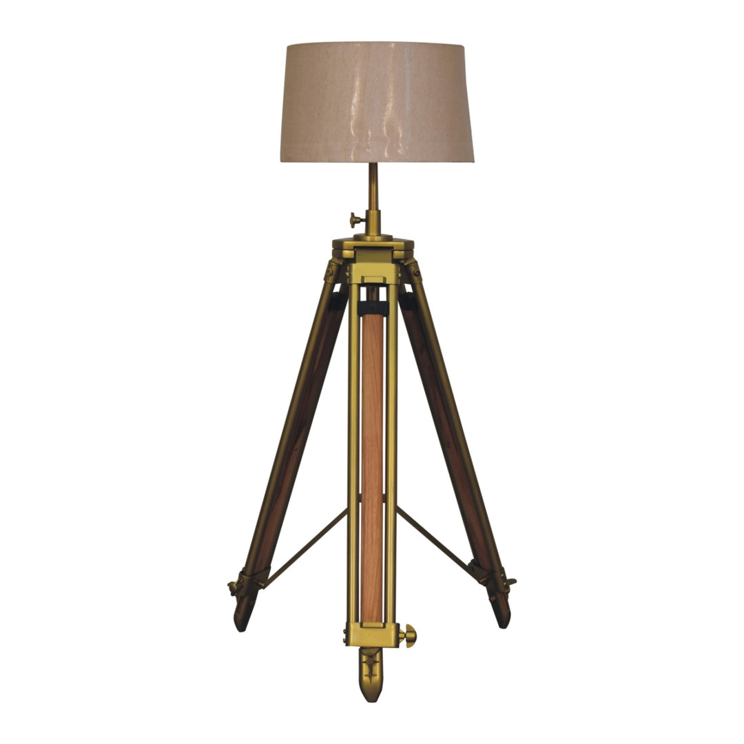 Brass-Plated-and-Wooden-Floor-Lamp