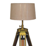 Load image into Gallery viewer, Brass Plated and Wooden Floor Lamp
