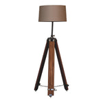 Load image into Gallery viewer, Chrome-x-Wood-Teak-Floor-Lamp
