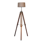 Load image into Gallery viewer, Chrome x Wood Teak Floor Lamp
