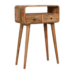 Load image into Gallery viewer, Mini Curved Oak-ish Console Table
