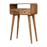 Load image into Gallery viewer, Mini Curved Oak-ish Console Table
