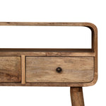 Load image into Gallery viewer, Mini Curved Oak-ish Console Table
