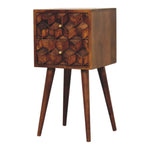 Load image into Gallery viewer, Mini Chestnut Cube 2 Drawer Bedside
