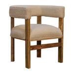 Load image into Gallery viewer, Cream Boucle Solid Wood Chair
