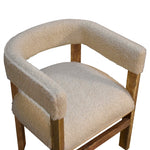 Load image into Gallery viewer, Cream Boucle Solid Wood Chair
