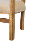 Load image into Gallery viewer, Cream Boucle Solid Wood Chair
