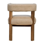 Load image into Gallery viewer, Cream Boucle Solid Wood Chair
