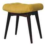 Load image into Gallery viewer, Mini-Mustard-Velvet-Curved-Bench
