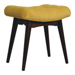 Load image into Gallery viewer, Mini Mustard Velvet Curved Bench
