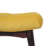 Load image into Gallery viewer, Mini Mustard Velvet Curved Bench
