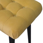 Load image into Gallery viewer, Mini Mustard Velvet Curved Bench
