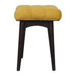 Load image into Gallery viewer, Mini Mustard Velvet Curved Bench
