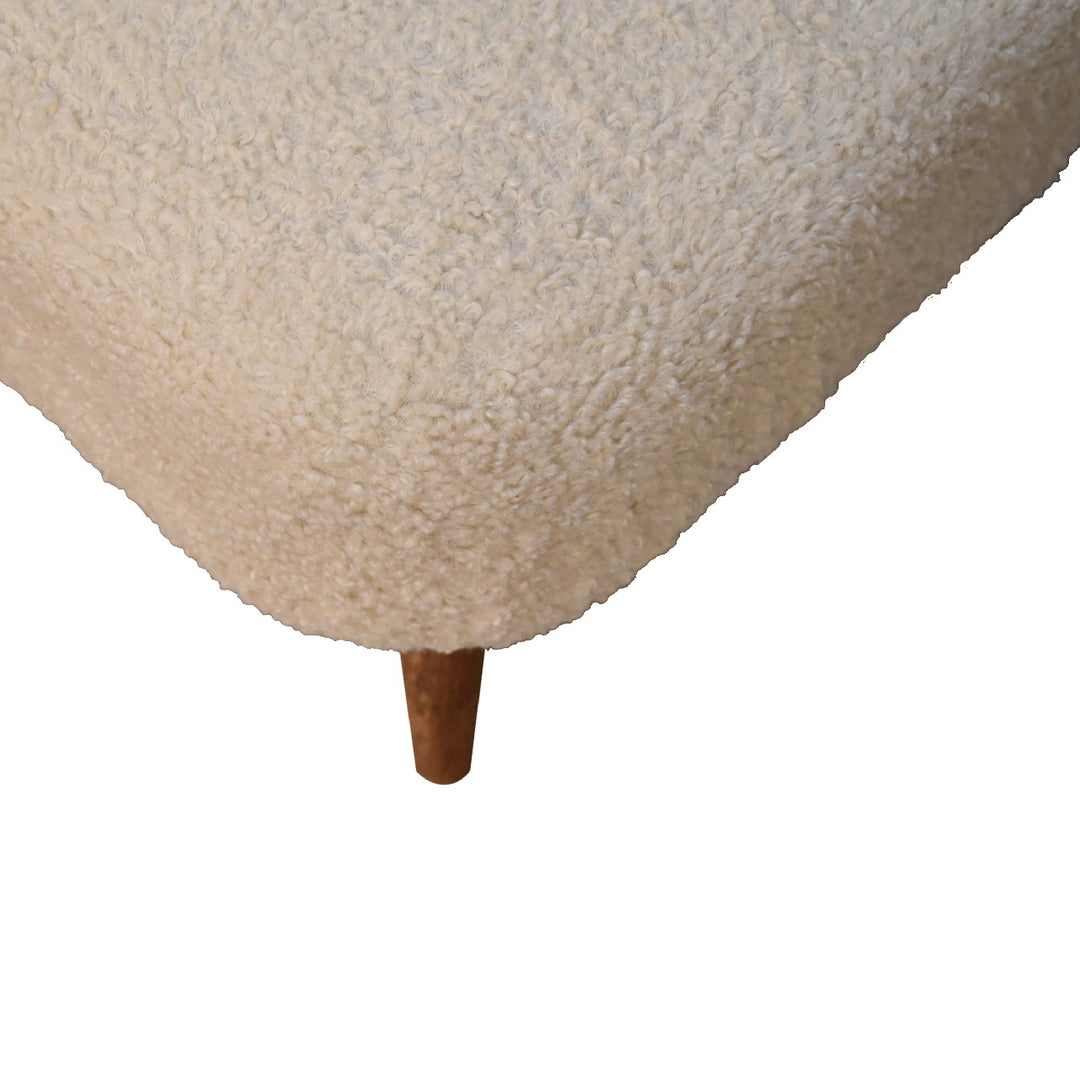 Boucle Cream Square Footstool