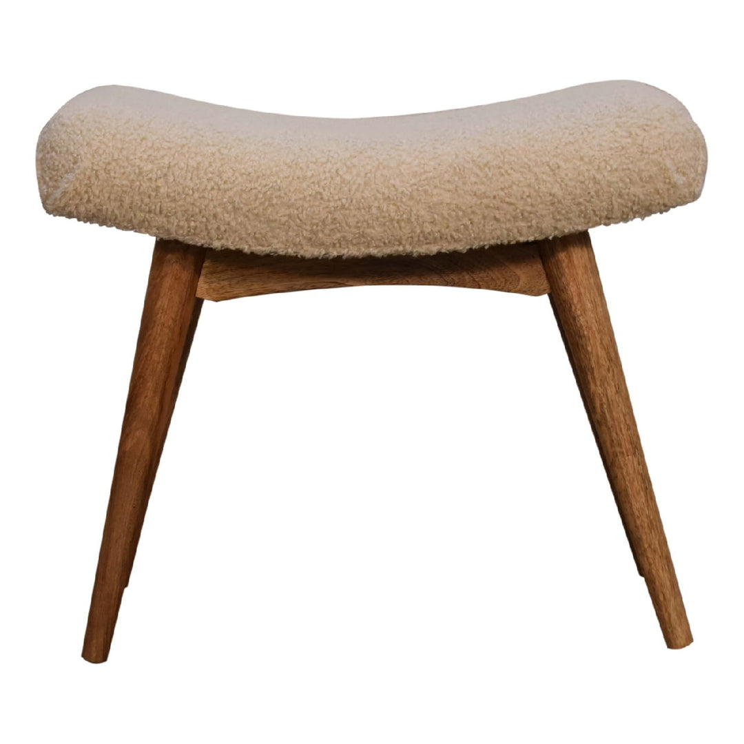 Boucle-Cream-Curved-Bench