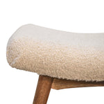 Load image into Gallery viewer, Boucle Cream Curved Bench
