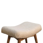 Load image into Gallery viewer, Boucle Cream Curved Bench
