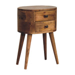 Load image into Gallery viewer, Mini Oak-ish Rounded Bedside Table
