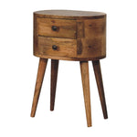 Load image into Gallery viewer, Mini Oak-ish Rounded Bedside Table
