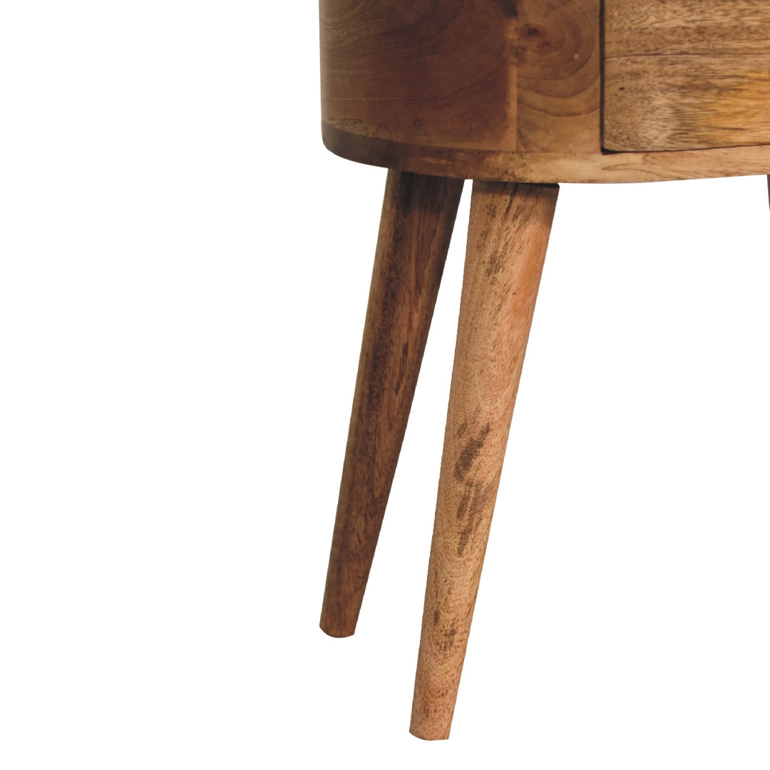 Mini Oak-ish Rounded Bedside Table