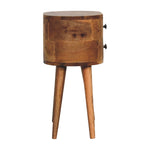 Load image into Gallery viewer, Mini Oak-ish Rounded Bedside Table
