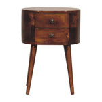 Load image into Gallery viewer, Mini-Chestnut-Rounded-Bedside-Table
