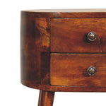 Load image into Gallery viewer, Mini Chestnut Rounded Bedside Table
