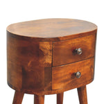 Load image into Gallery viewer, Mini Chestnut Rounded Bedside Table
