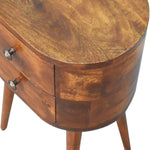 Load image into Gallery viewer, Mini Chestnut Rounded Bedside Table
