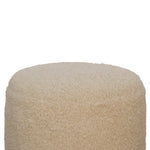 Load image into Gallery viewer, Boucle Cream Round Footstool
