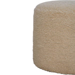 Load image into Gallery viewer, Boucle Cream Round Footstool
