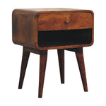 Load image into Gallery viewer, Curve Open Slot Chestnut Bedside
