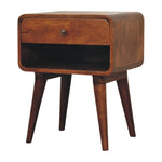 Load image into Gallery viewer, Curve Open Slot Chestnut Bedside
