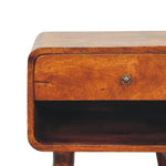 Load image into Gallery viewer, Curve Open Slot Chestnut Bedside
