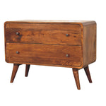 Load image into Gallery viewer, 2 Drawer Curved Chestnut Chest
