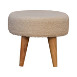 Load image into Gallery viewer, Cream-Boucle-Petite-Footstool
