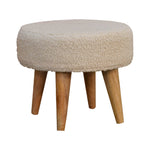 Load image into Gallery viewer, Cream Boucle Petite Footstool
