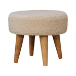 Load image into Gallery viewer, Cream Boucle Petite Footstool
