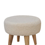 Load image into Gallery viewer, Cream Boucle Petite Footstool
