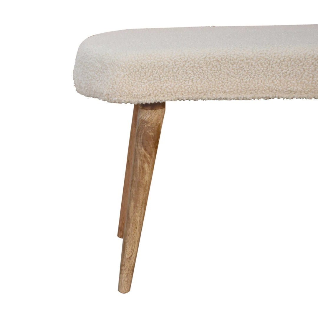 Cream Boucle Nordic Bench