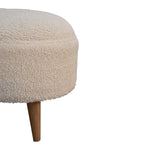 Load image into Gallery viewer, Cream Boucle Rounded Footstool
