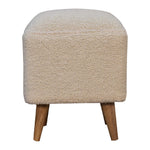 Load image into Gallery viewer, Cream-Boucle-Squoval-Footstool
