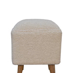 Load image into Gallery viewer, Cream Boucle Squoval Footstool
