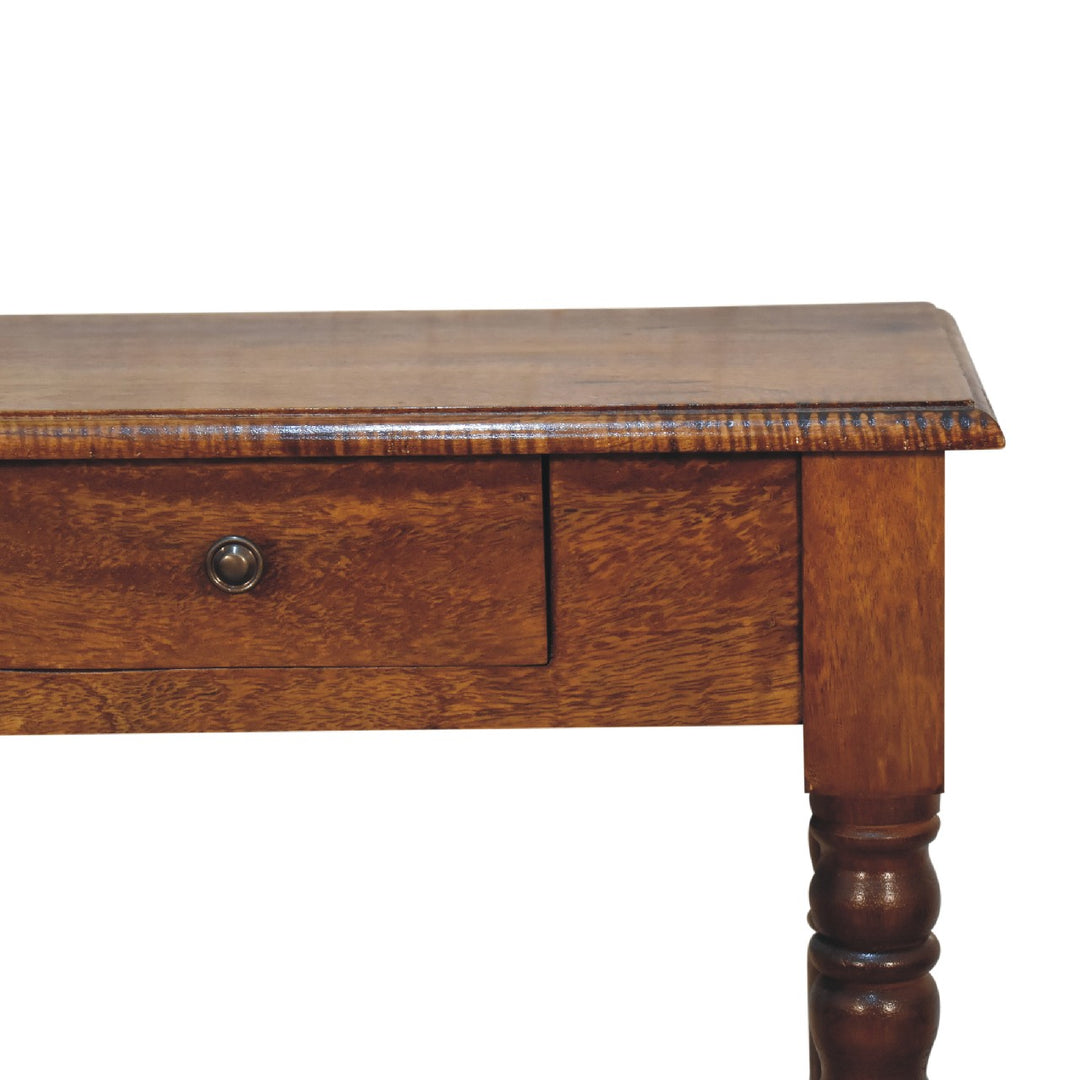 Chestnut Turned Leg Writing Desk