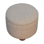 Load image into Gallery viewer, Cream Boucle Storage Footstool
