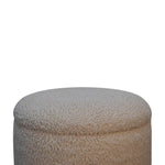 Load image into Gallery viewer, Cream Boucle Storage Footstool
